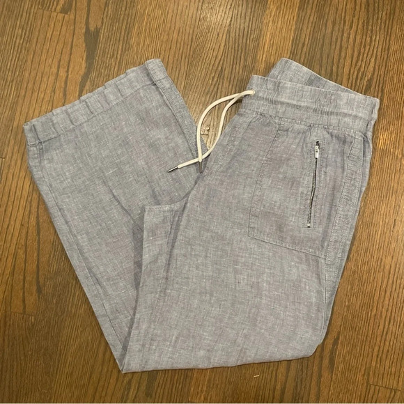 Athleta Spring 2021 Cabo Linen Wide Leg Pant Chambray Blue - Picture 5 of 9